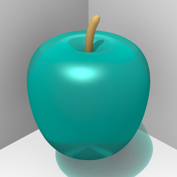 青緑のクリスタルりんご