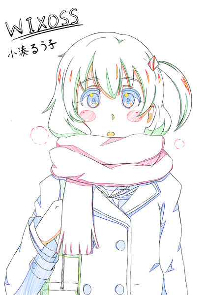 直筆イラスト色紙selector infected wixoss 小湊るう子