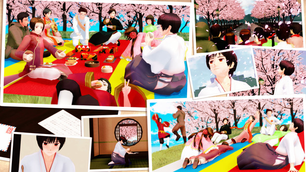 Apヘタリアmmd お花見なう 亜細亜の純真企画 Starfish さんのイラスト ニコニコ静画 イラスト