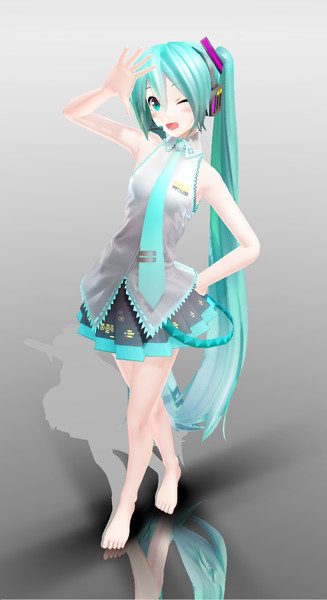 YYB式初音ミクCrude Hair 袖なし素足 配布 / あくうぁ さんのイラスト 