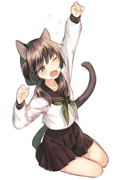 猫耳おさげセーラー 緑川 葉 さんのイラスト ニコニコ静画 イラスト