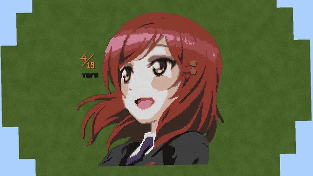 【Minecraft】真姫のドット絵を作ってみた！