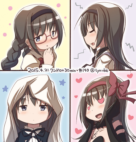 ワンドロ 30分 ほむら照れ顔表情集 茶請 おかみかいこう さんのイラスト ニコニコ静画 イラスト