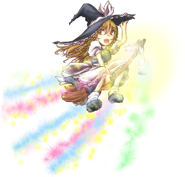 Nsen三周年記念絵 幻想浪漫綺行 スターシーカー 1 5ch 背景なし 魔理沙ちゃん チ ズdeはっぴぃ さんのイラスト ニコニコ静画 イラスト