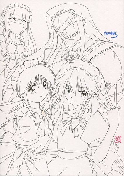 幻想郷メイド大戦 青の戦士たち 線画 かすみあきら さんのイラスト ニコニコ静画 イラスト