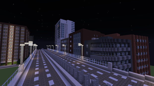 【Minecraft】夜の高速道路