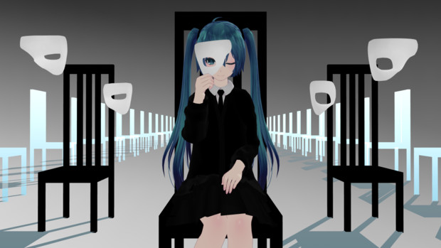 MMD-OMF5】黒椅子と仮面 / 闇雨。 さんのイラスト - ニコニコ静画 