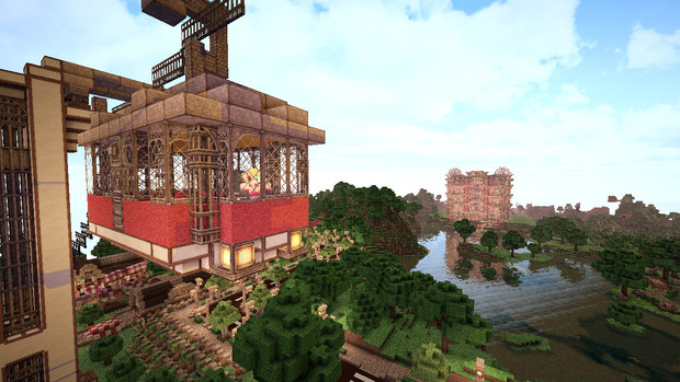 Minecraft ロープウェイとホテル 英語を勉強できる街 つくりませんか かいふ さんのイラスト ニコニコ静画 イラスト