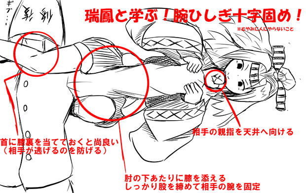 瑞鳳と学ぶ 腕ひしぎ十字固め Xaus 茶臼 さんのイラスト ニコニコ静画 イラスト