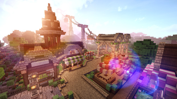 Minecraft ロープウェイとおみやげ屋 英語を勉強できる街 つくりませんか かいふ さんのイラスト ニコニコ静画 イラスト