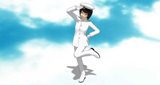 ｍｍｄ とらはぜ式もぶ158a 提督コスチューム モデル配布 文月 さんのイラスト ニコニコ静画 イラスト