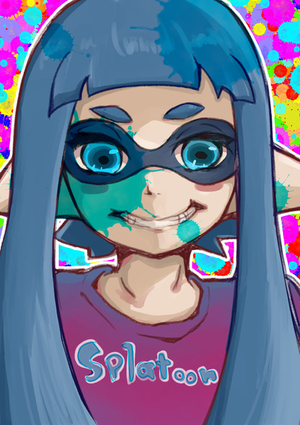 スプラトゥーン インクリングちゃん 青 Marou さんのイラスト ニコニコ静画 イラスト
