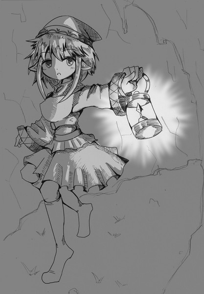 洞窟の中を探検しているエルフ娘 がぶ さんのイラスト ニコニコ静画 イラスト