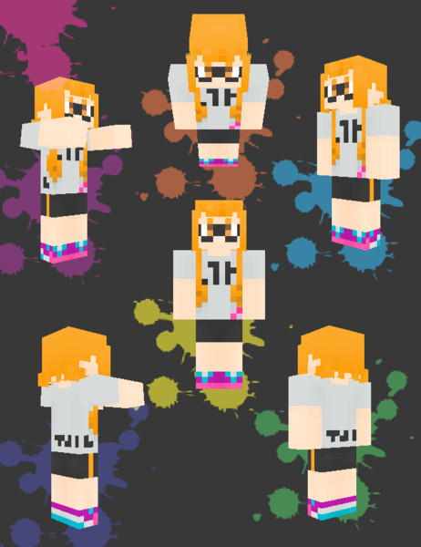 Minecraft インクリング ガール Splatoon 野良牛 バファムート さんのイラスト ニコニコ静画 イラスト