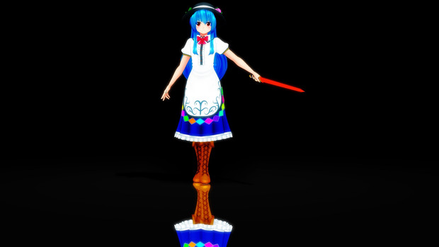 Mmdの比那名居天子をフィギュア風にしてみた 彩雲 さんのイラスト ニコニコ静画 イラスト