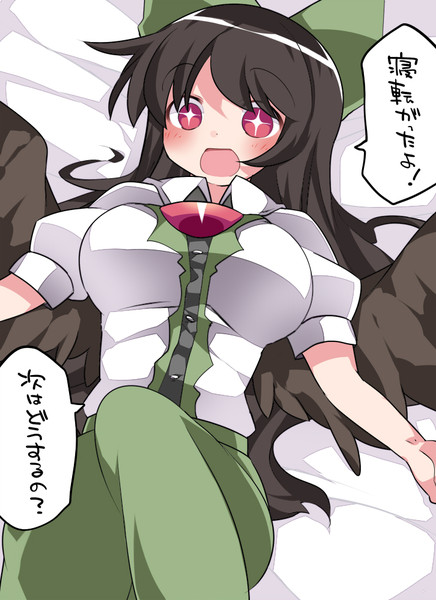 お空ちゃんに布団の上に寝転がって欲しいとお願いする ハマー さんのイラスト ニコニコ静画 イラスト