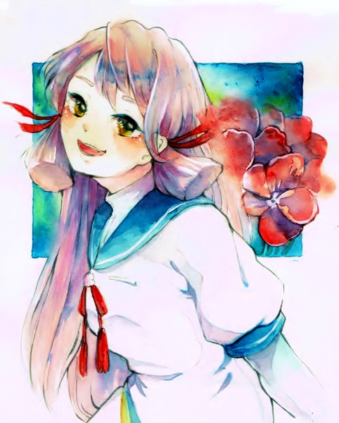 明石と赤いゼラニウム ニコニコ静画 イラスト