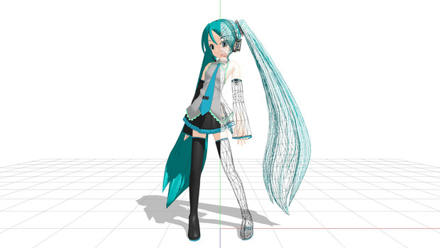 Mmdでのワイヤーフレーム表示 Hbk ペパクラp さんのイラスト ニコニコ静画 イラスト