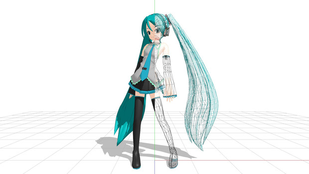 MMDでのワイヤーフレーム表示