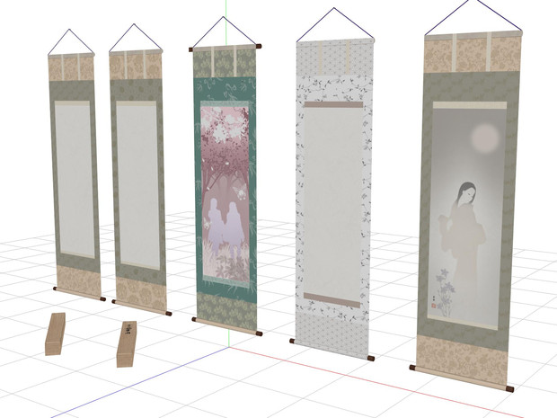 掛け軸の修正版とその他のセット配布します。