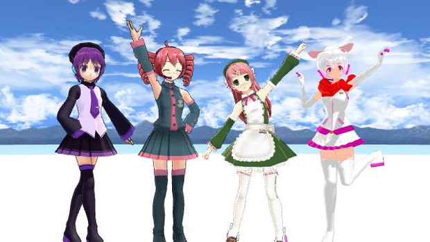 MMDファミリー単発フレッシュプリキュア４人でポーズ