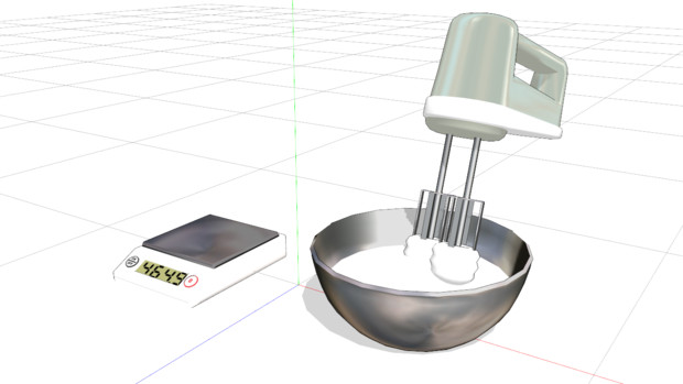 【MMD】キッチン秤とハンドミキサー【アクセサリ配布】