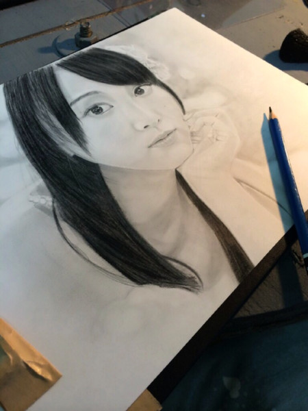 松井玲奈(SKE)さんを描いてみた。鉛筆画