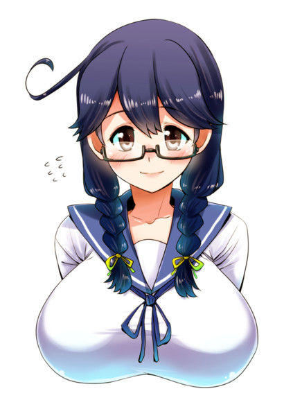 髪を三つ編みにしてメガネをかけた潮ちゃん ペレペレ君 さんのイラスト ニコニコ静画 イラスト