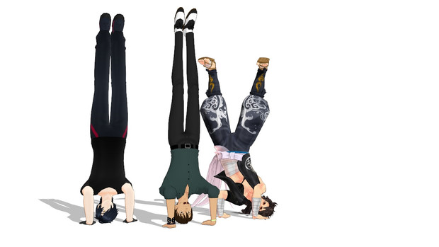 Mmdポーズ配布 三点倒立 さんのイラスト ニコニコ静画 イラスト