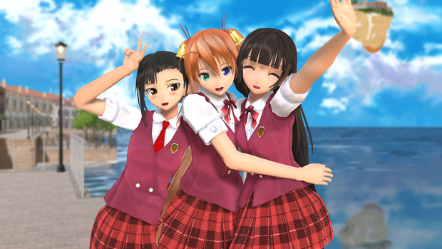 魔法先生ネギま 神楽坂明日菜 近衛木乃香 桜咲刹那 Mmdモデル配布 白髪 さんのイラスト ニコニコ静画 イラスト