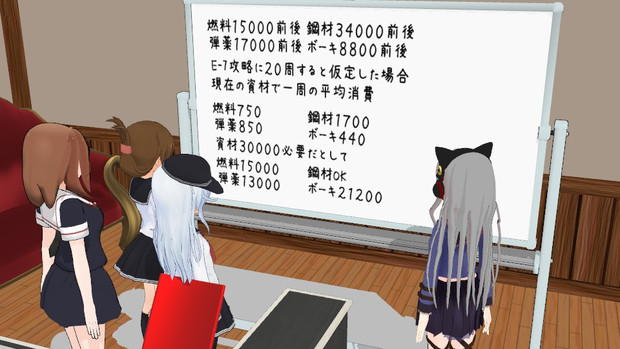 艦これ 夏イベ実況静止画 E ７丙攻略に向けての会議 Mmd 神無月 さんのイラスト ニコニコ静画 イラスト