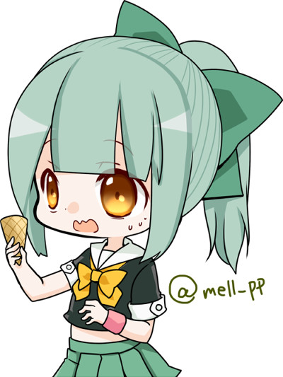 推しキャラにアイスのコーンを持たせてrtされた数だけアイスをどんどん積み上げていく てらだ さんのイラスト ニコニコ静画 イラスト