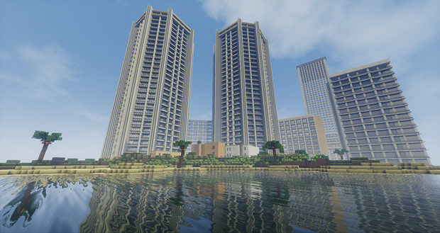 Minecraft 1時間でホノルル風南国リゾート さとー さんのイラスト ニコニコ静画 イラスト