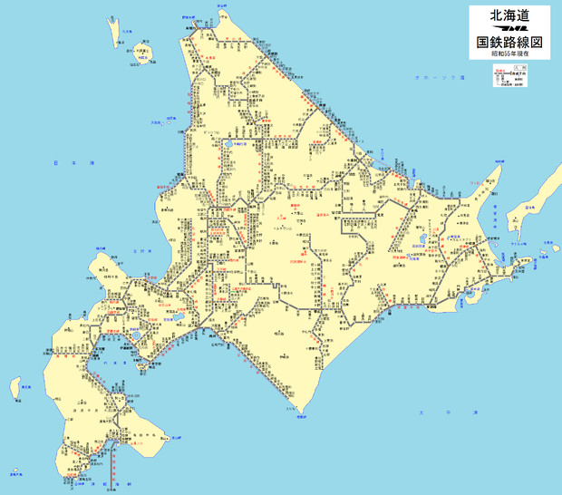 北海道国鉄路線図(昭和55年) / 冒頓單于 さんのイラスト 北海道国鉄路線図(昭和55年) / 冒頓單于 さんのイラスト