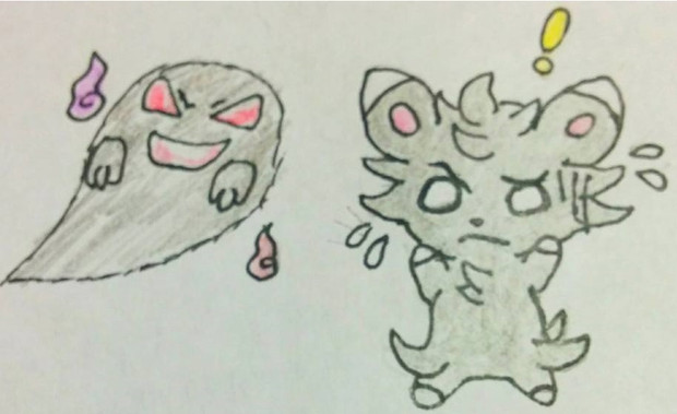 ゆうれいにびっくりするニャスパー ヨモハマチ 絵の練習 さんのイラスト ニコニコ静画 イラスト