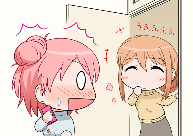 八幡との電話を由比ヶ浜マに見られてあわてるガハマさん でんでん さんのイラスト ニコニコ静画 イラスト