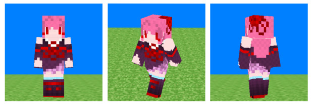 Minecraft １０分スキン 琴葉 茜 髪ロング 参考画像 ちまきまき さんのイラスト ニコニコ静画 イラスト