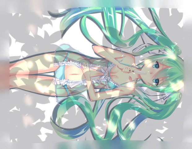 木漏れ日の中アイスを愛撫するミク う W る M S再稼動歓喜 さんのイラスト ニコニコ静画 イラスト