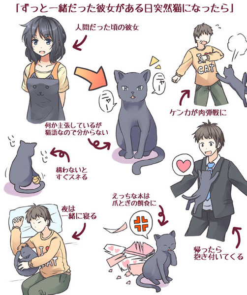 ずっと一緒だった彼女がある日突然猫になった結果 にいち さんのイラスト ニコニコ静画 イラスト