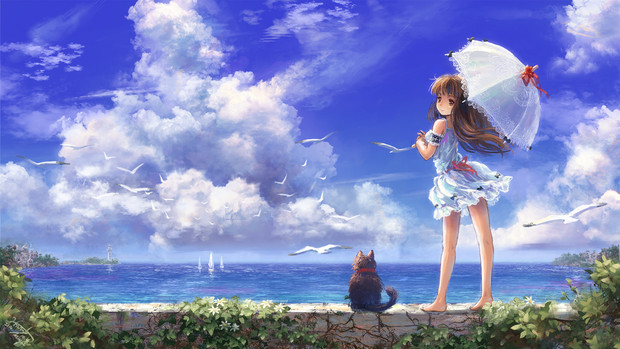 空と海と少女 晴輝 さんのイラスト ニコニコ静画 イラスト