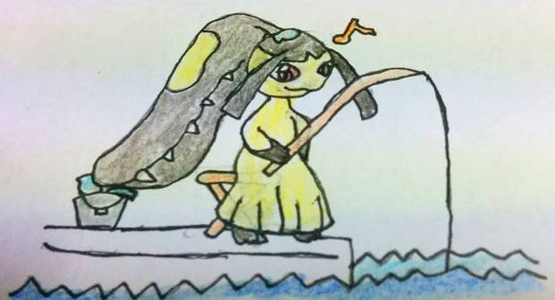 魚釣りをするクチート ヨモハマチ 絵の練習 さんのイラスト ニコニコ静画 イラスト