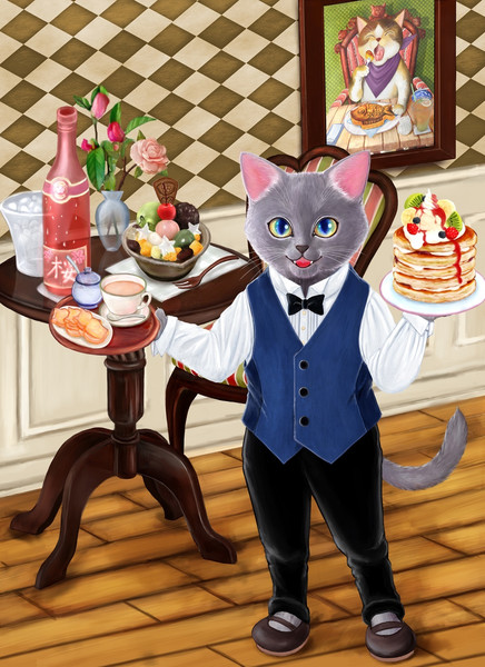 無料イラスト画像 トップ100 猫 カフェ イラスト