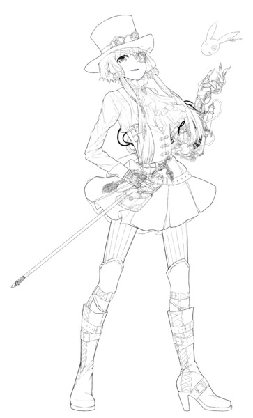 スチームパンクゆかり 塗り絵 Mindaha さんのイラスト ニコニコ静画 イラスト