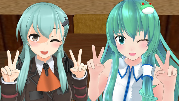 仲良しダブルピース / そらまめ さんのイラスト ニコニコ静画 (イラスト)