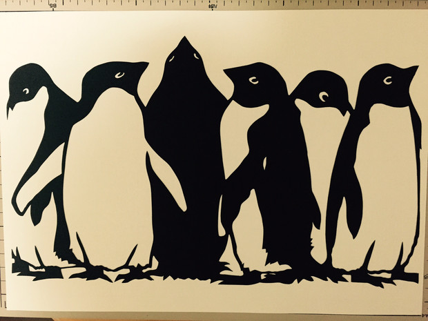【切り絵】ペンギンたち