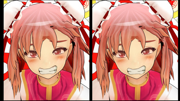 Mmdアクセサリ 食いしばりマウス 歯ぐきの有無による印象の違い マルヒマ さんのイラスト ニコニコ静画 イラスト
