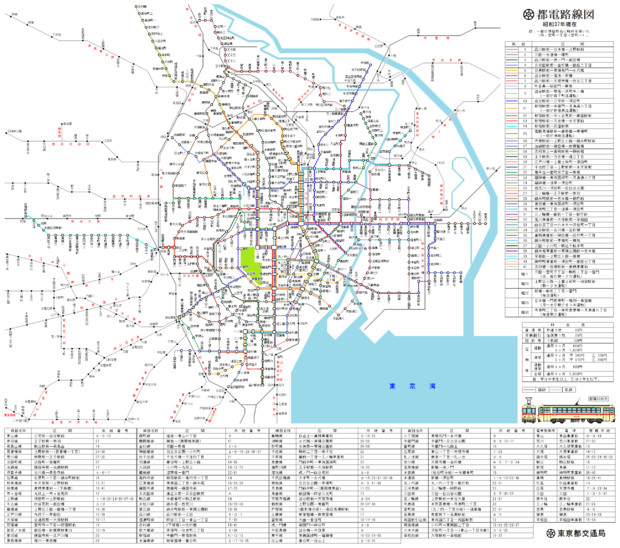 明治39年の東京の路面電車路線図をつくる
