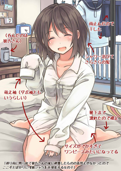 彼シャツ女の子 にいち さんのイラスト ニコニコ静画 イラスト