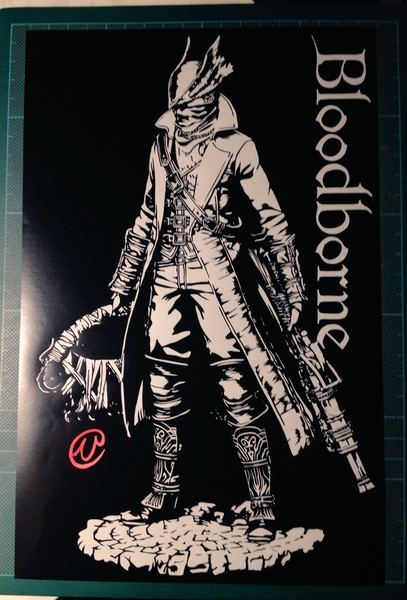 切り絵「Bloodborne」狩人