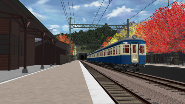 MMD鉄道】紅葉の駅 / ざ！ さんのイラスト - ニコニコ静画 (イラスト)